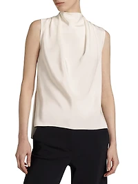 Blythe High-Neck Silk Top