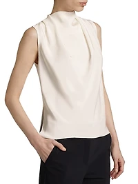 Blythe High-Neck Silk Top