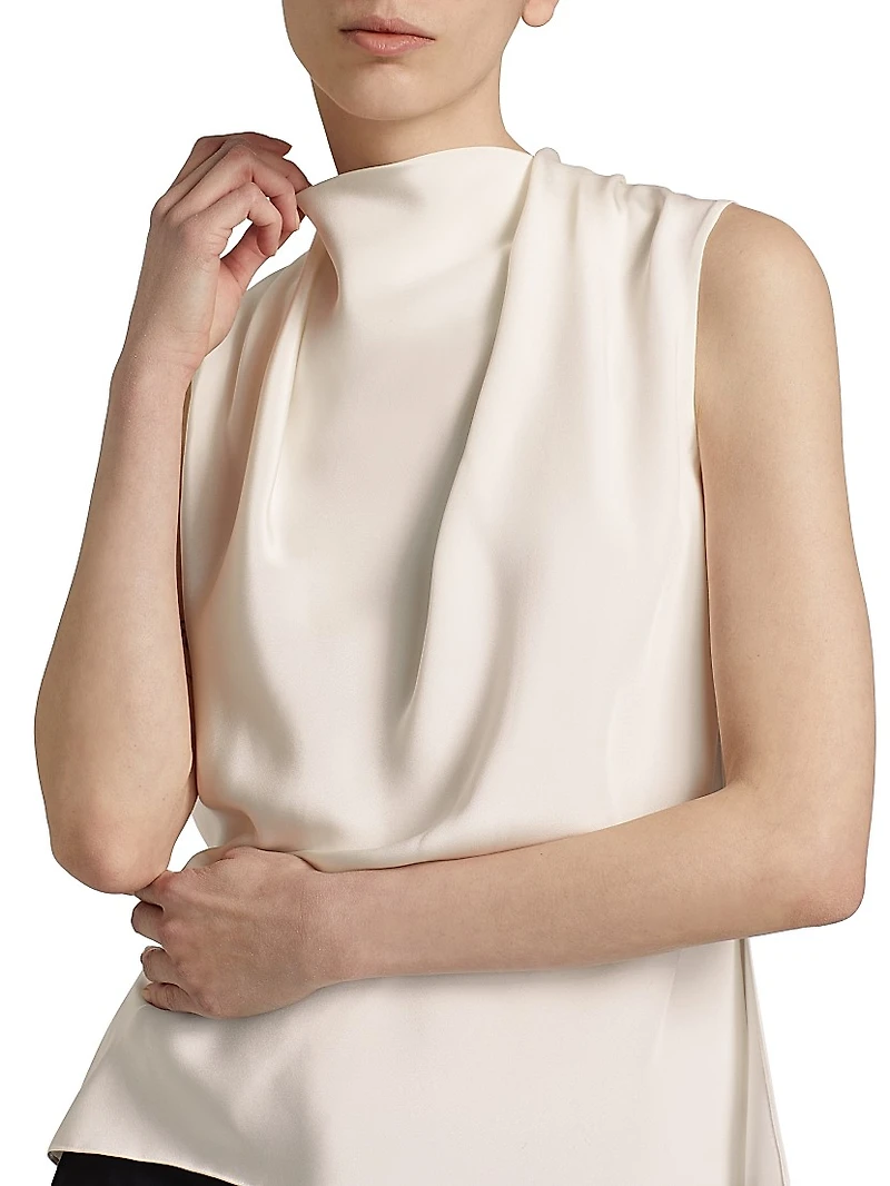 Blythe High-Neck Silk Top