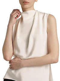 Blythe High-Neck Silk Top