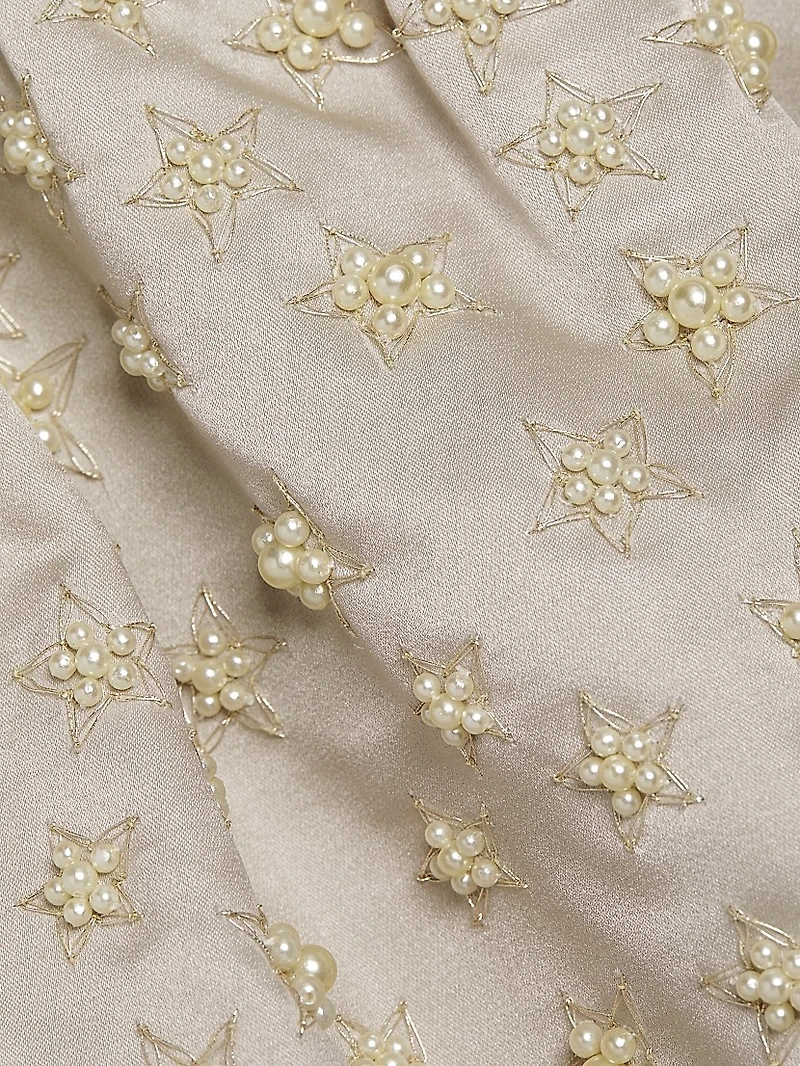 Brynn Strapless Beaded Silk Midi-Dress