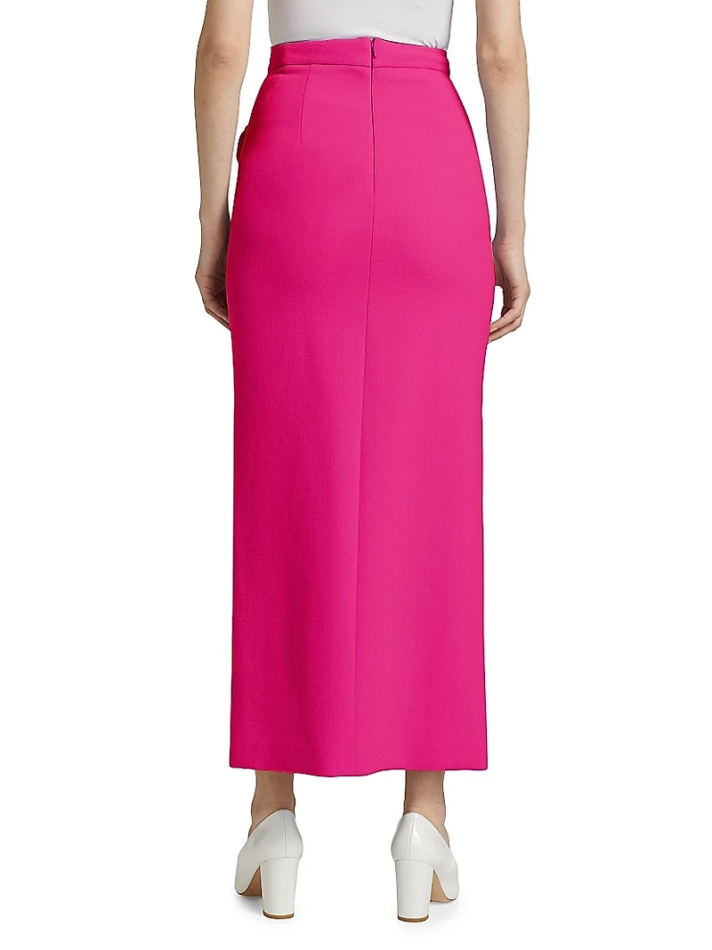 Dakota Wool Crepe Midi-Skirt