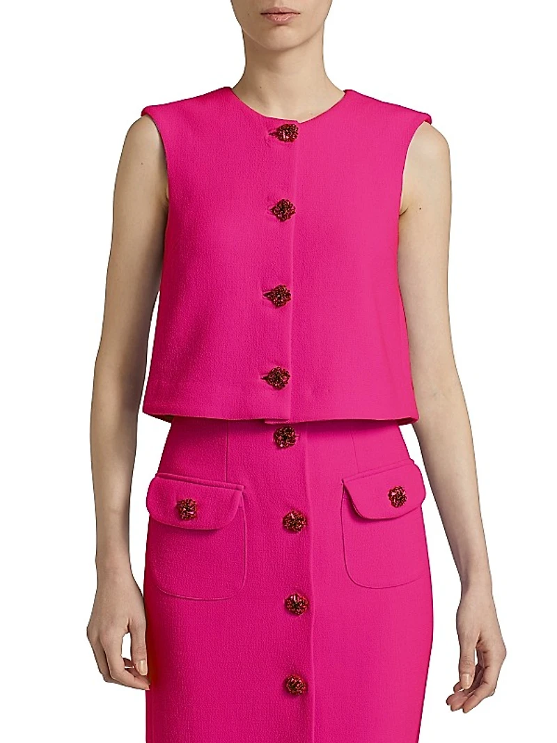 Remo Sleeveless Wool Crepe Top