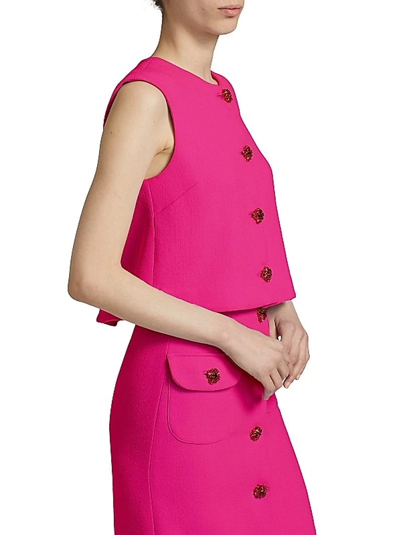 Remo Sleeveless Wool Crepe Top