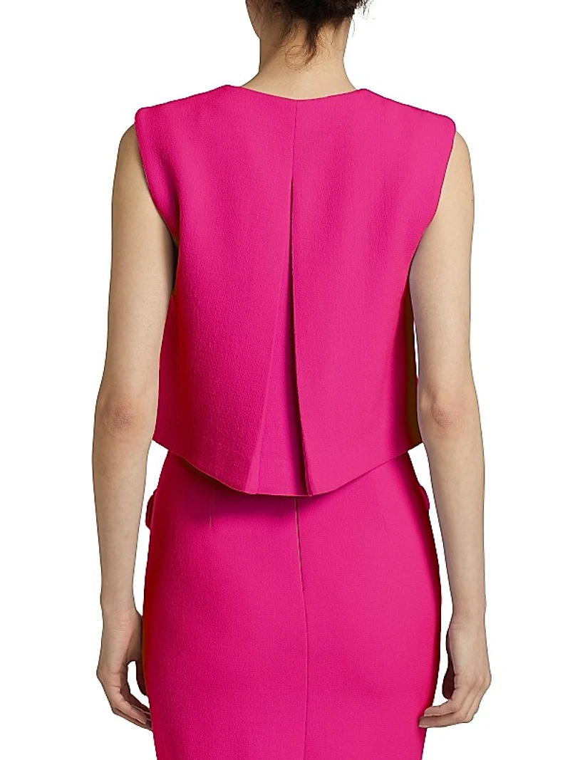 Remo Sleeveless Wool Crepe Top