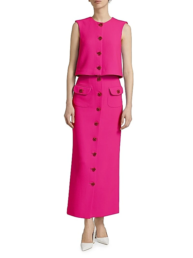 Remo Sleeveless Wool Crepe Top