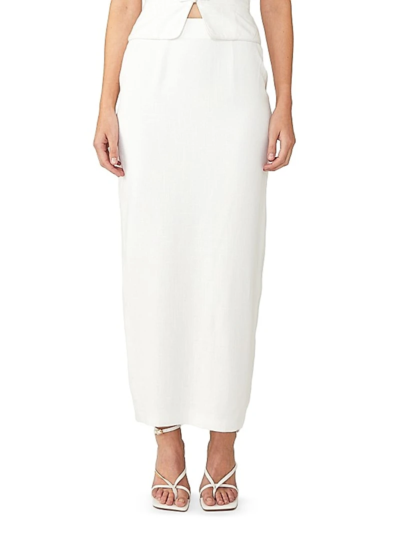 Capri Linen-Cotton Maxi Skirt