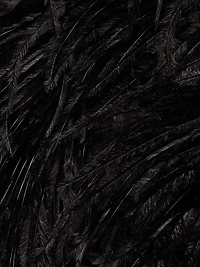 Double-Face Satin Feather-Cuff Minidress