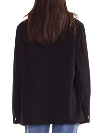 Removable Faux Fur Collar Cotton Twill Jacket