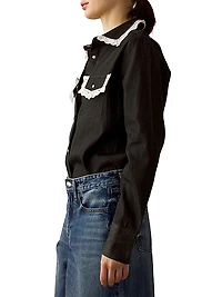 Cotton Lace-Trim Shirt