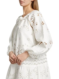 Embroidered Drop-Waist Minidress