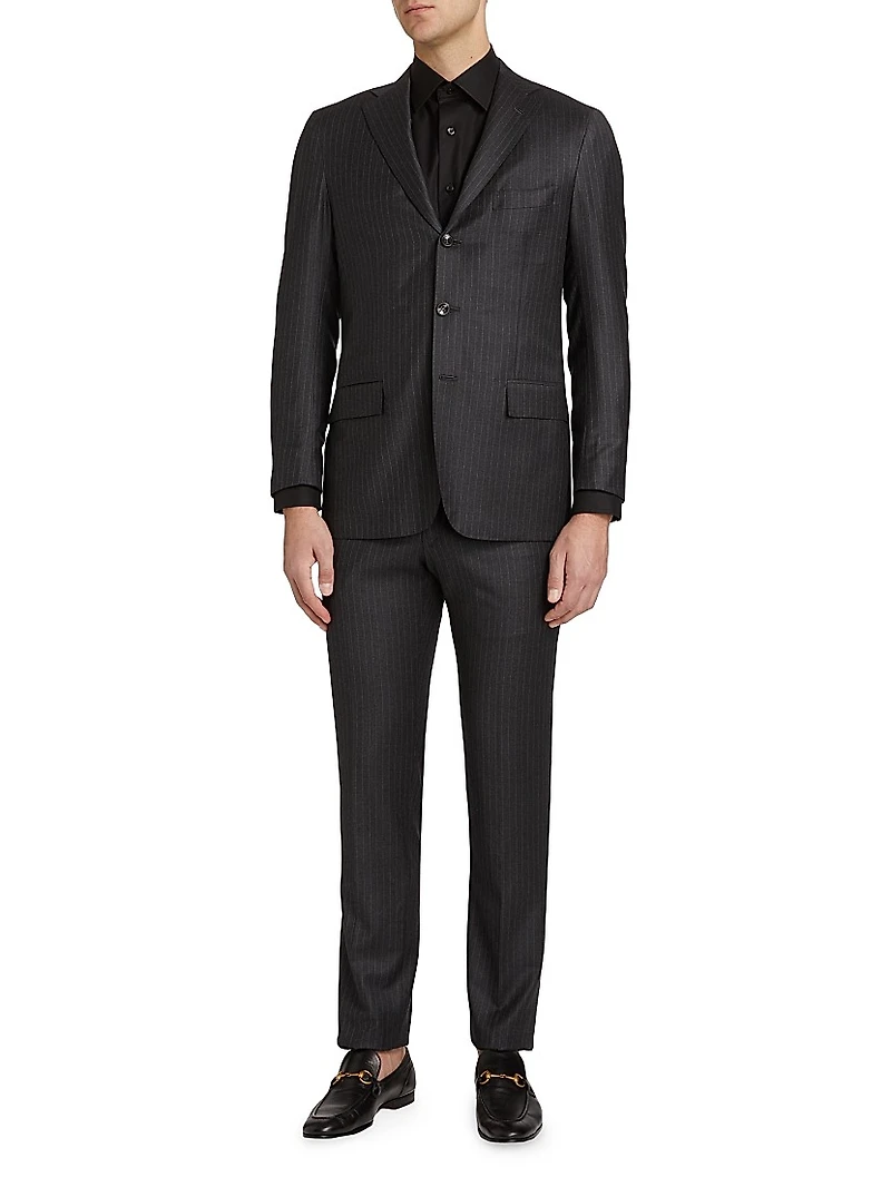 Wool Pinstriped Suit
