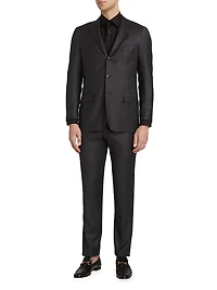 Wool Pinstriped Suit