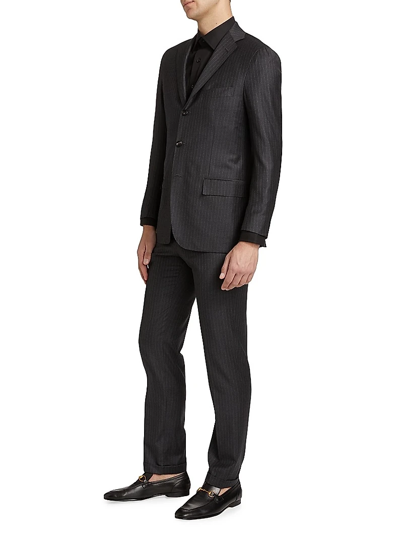 Wool Pinstriped Suit