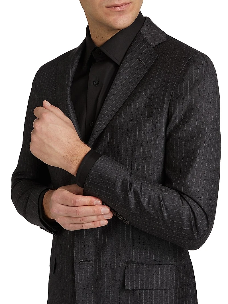 Wool Pinstriped Suit
