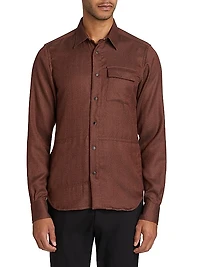 Cashmere-Blend Snap-Front Shirt