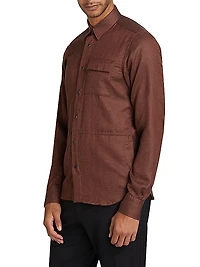 Cashmere-Blend Snap-Front Shirt