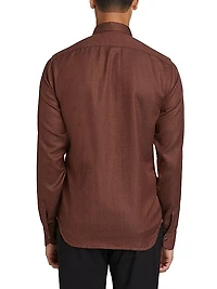 Cashmere-Blend Snap-Front Shirt