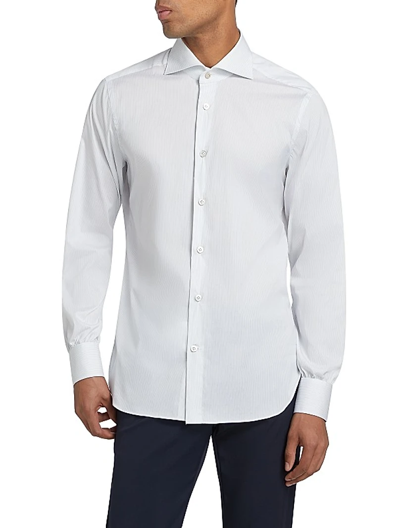 Pinstripe Cotton-Blend Shirt