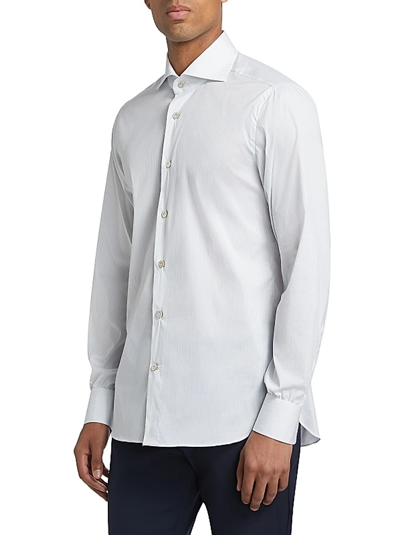 Pinstripe Cotton-Blend Shirt