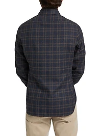 Plaid Cotton Button-Front Shirt