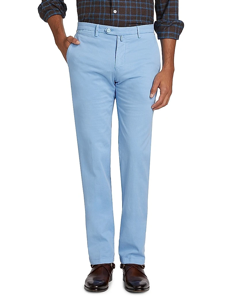 Stretch Cotton-Blend Trousers