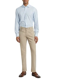 Textured Pinstripe Cotton Shirt