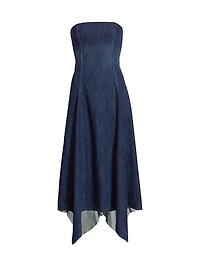 Eliana Denim Strapless Midi-Dress