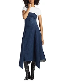 Eliana Denim Strapless Midi-Dress