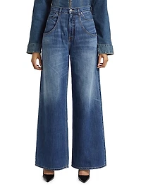 Tasca Mid-Rise Baggy Wide-Leg Jeans