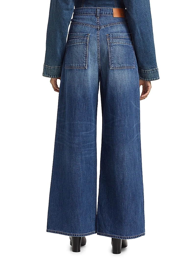 Tasca Mid-Rise Baggy Wide-Leg Jeans