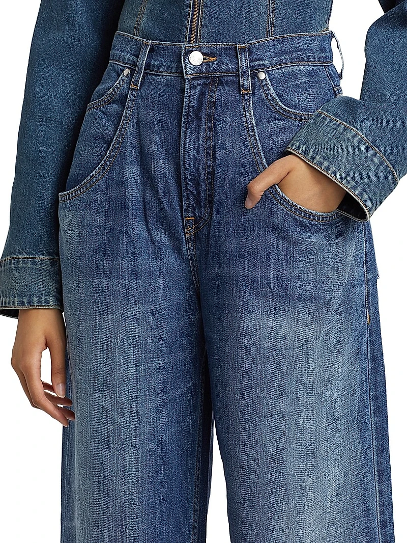 Tasca Mid-Rise Baggy Wide-Leg Jeans