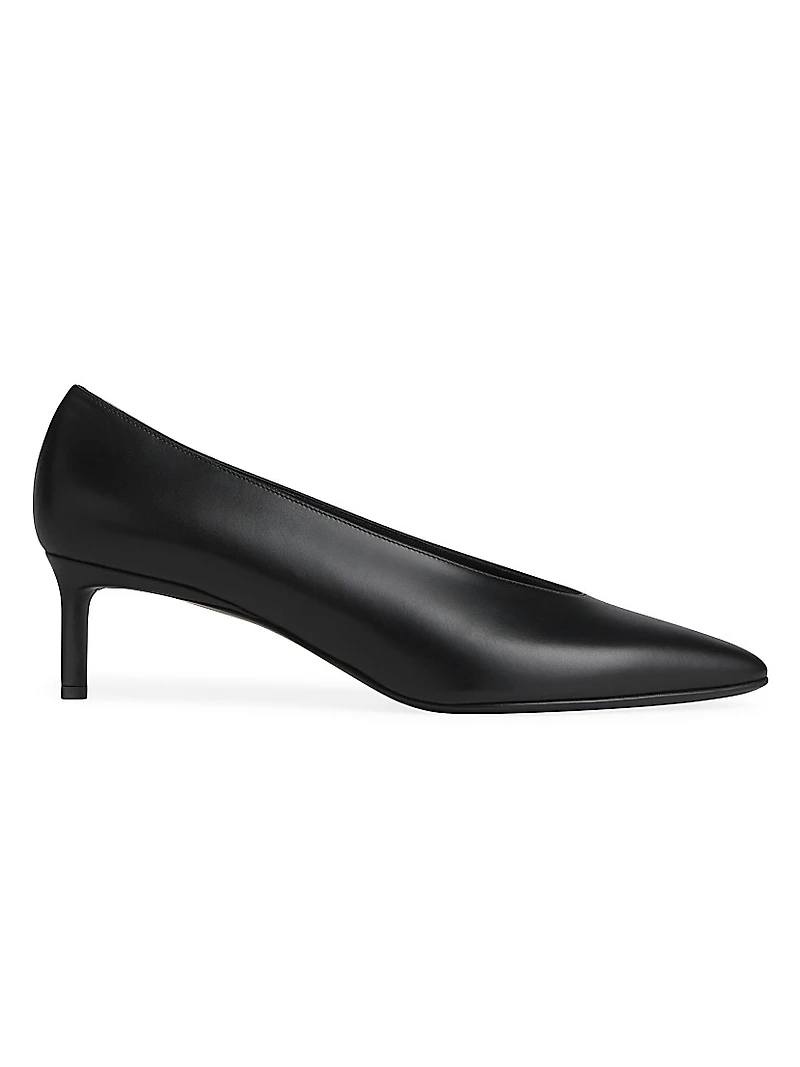 55MM Leather Pointed Ballerina Pumps