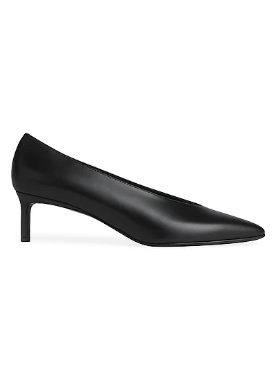 55MM Leather Pointed Ballerina Pumps