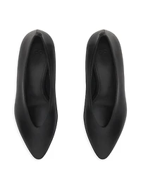 55MM Leather Pointed Ballerina Pumps