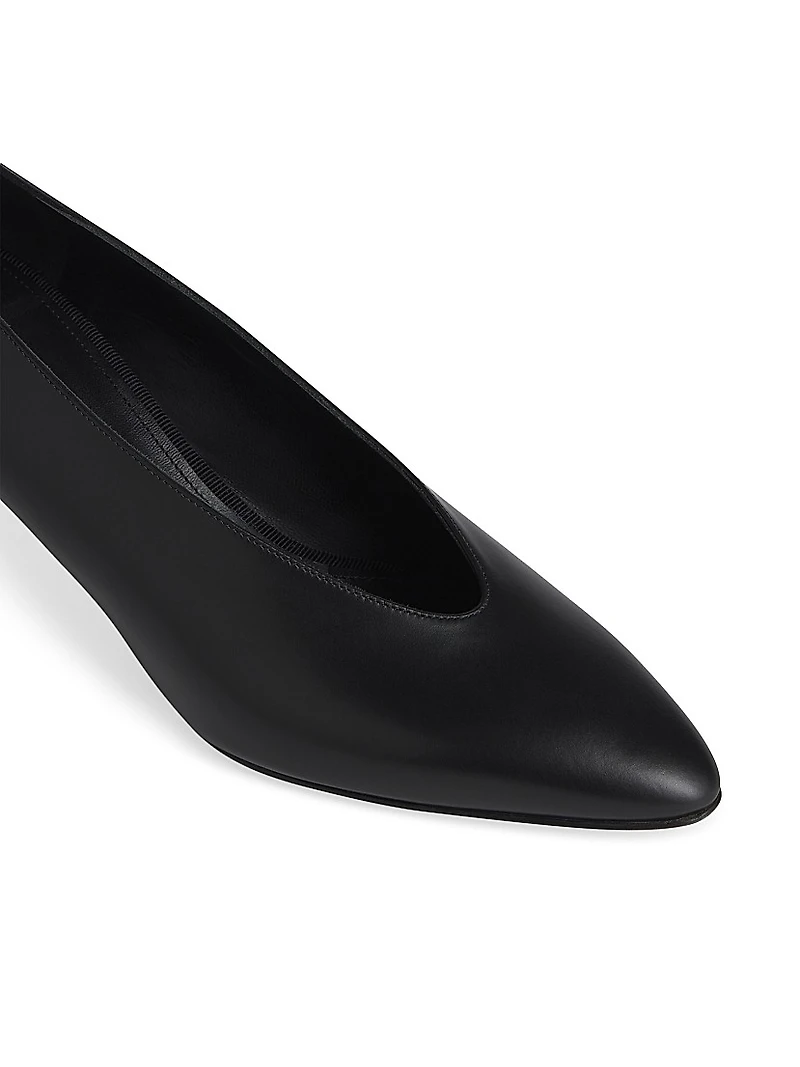 55MM Leather Pointed Ballerina Pumps