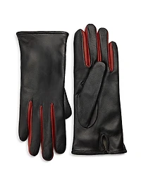Contrast-Fourchette Leather Gloves