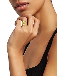 Balance Big Daddy 18K Yellow Gold & 0.04 TCW Diamond Signet Ring