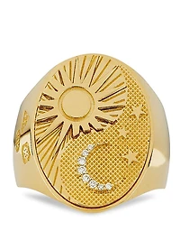 Balance Big Daddy 18K Yellow Gold & 0.04 TCW Diamond Signet Ring