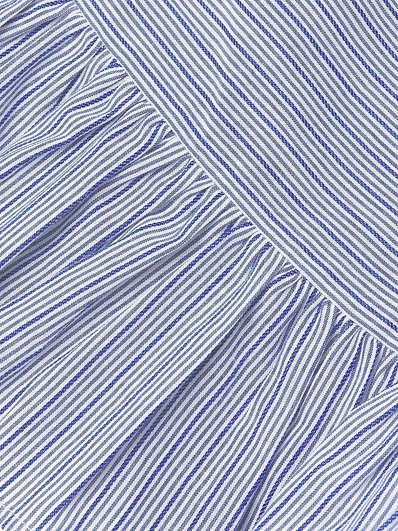 Tuva Stipe Cotton Peplum Crop Top