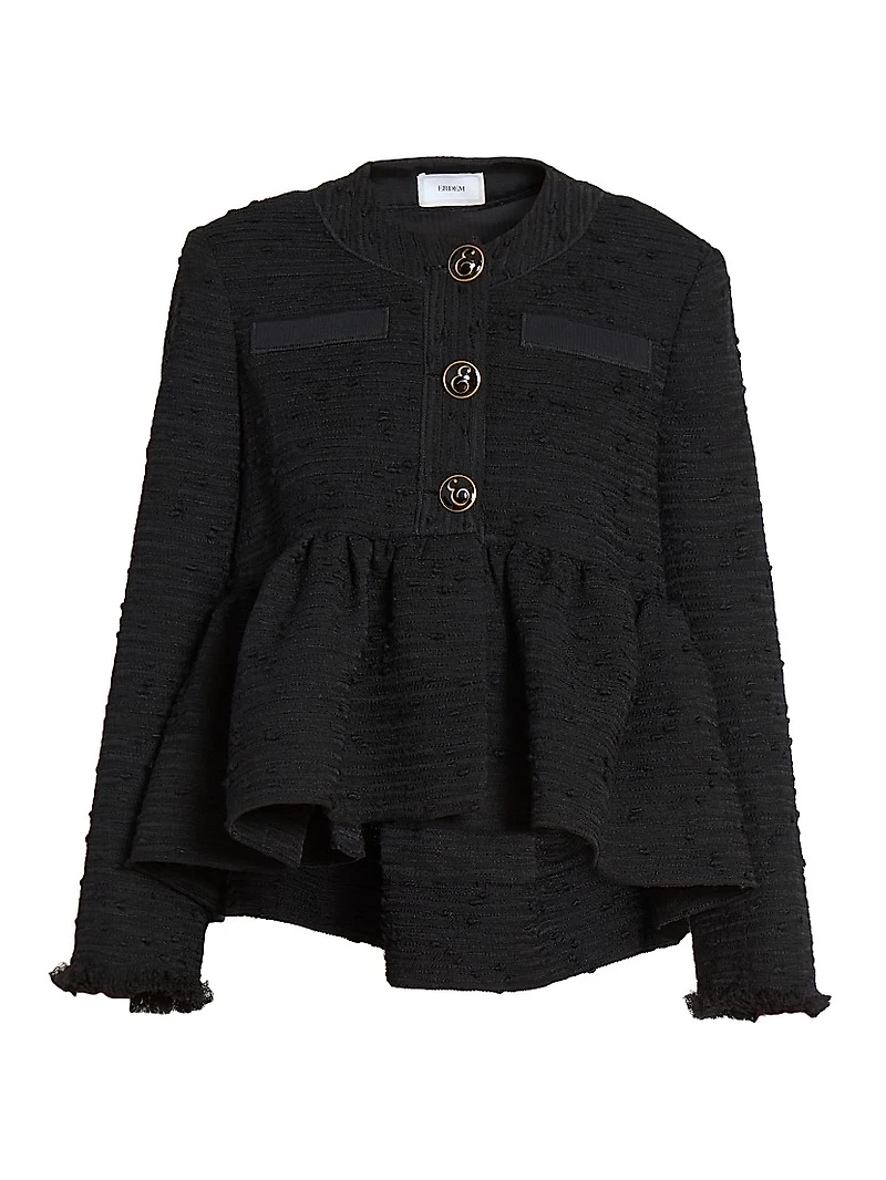 Tweed Crop Peplum Jacket