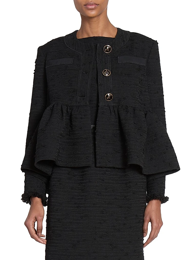 Tweed Crop Peplum Jacket