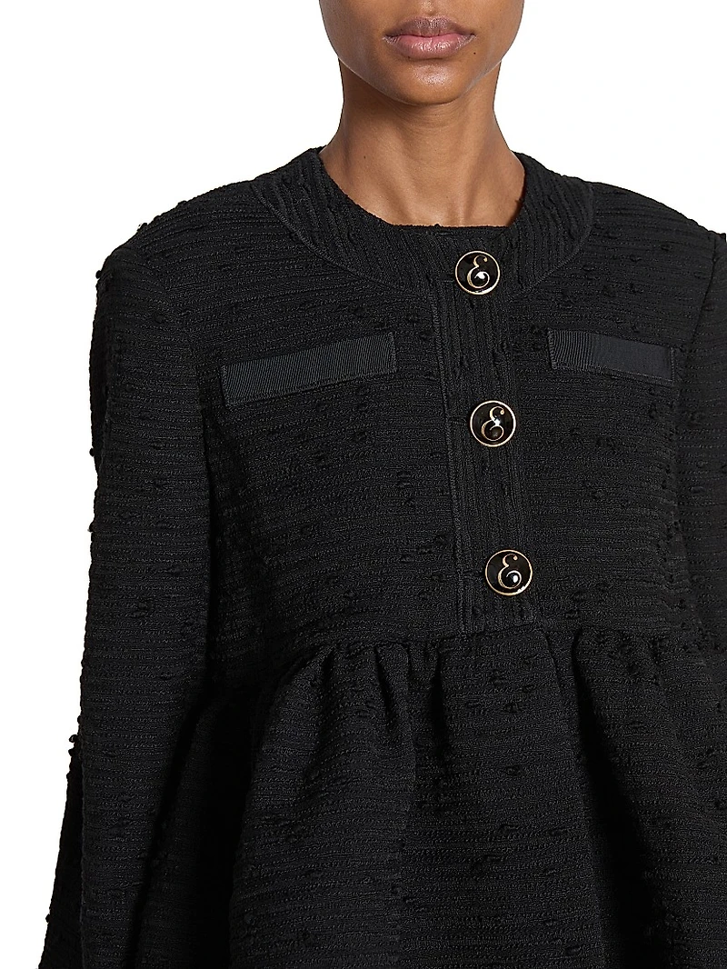 Tweed Crop Peplum Jacket