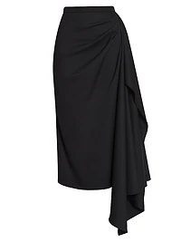 Draped Midi Pencil Skirt