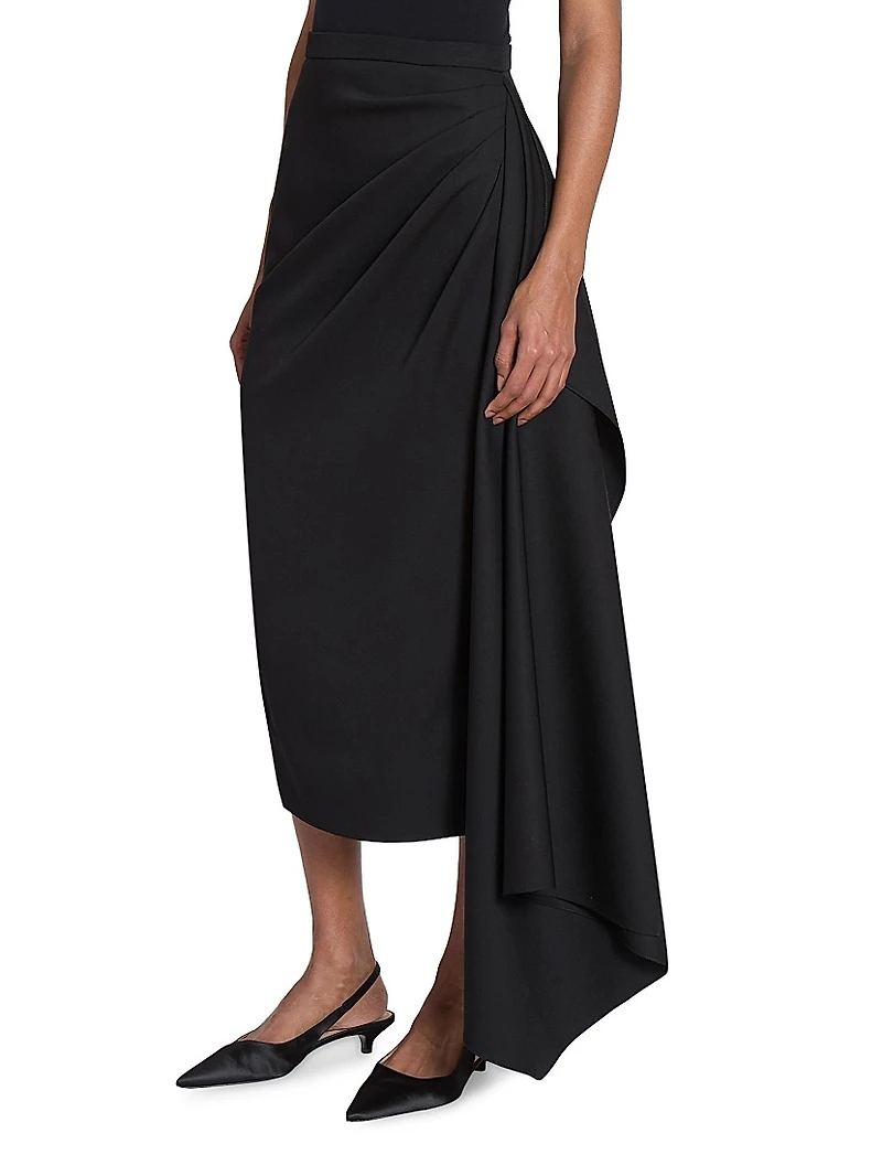 Draped Midi Pencil Skirt