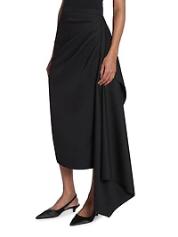 Draped Midi Pencil Skirt