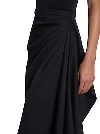 Draped Midi Pencil Skirt