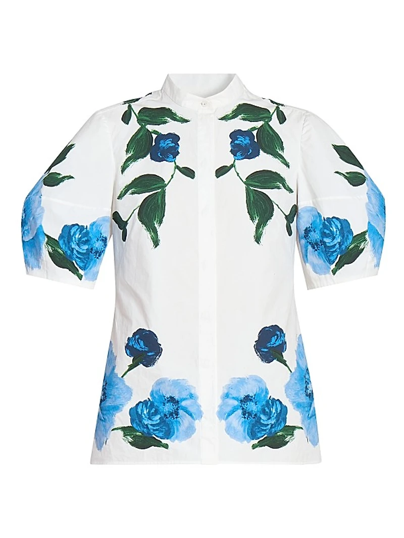 Floral Puff-Sleeve Blouse