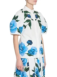 Floral Puff-Sleeve Blouse
