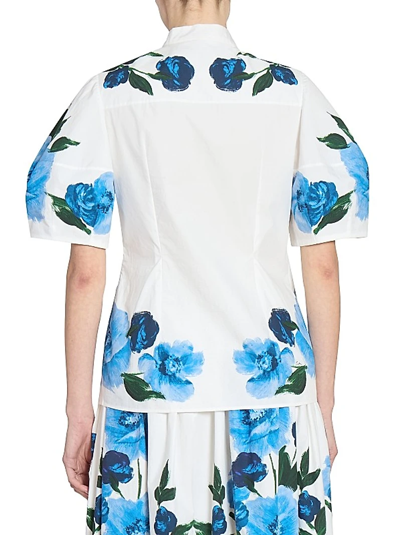 Floral Puff-Sleeve Blouse